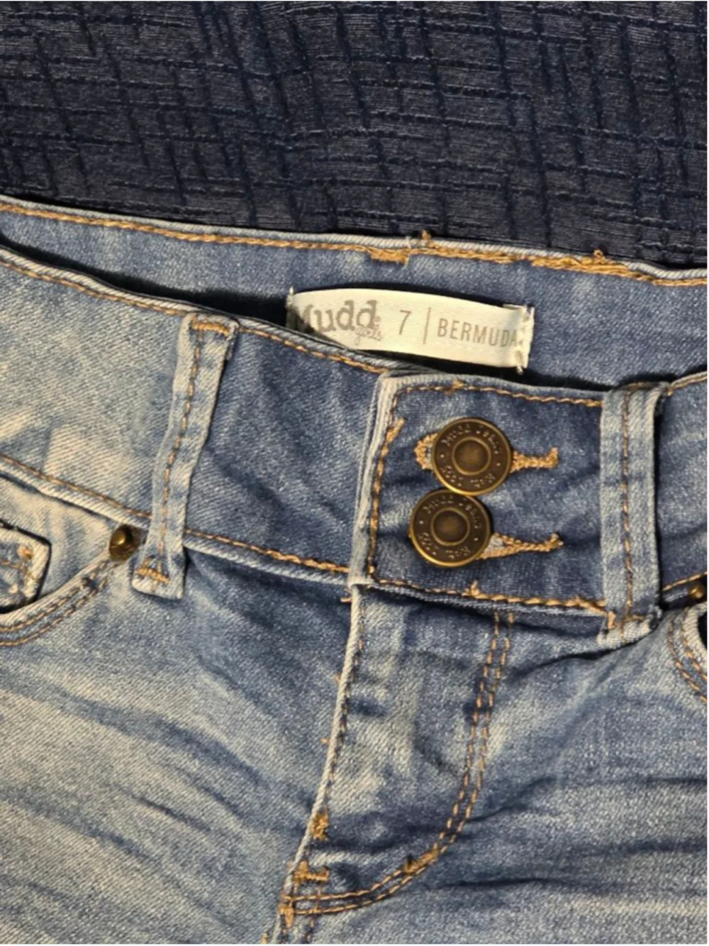 Girls Mudd Blue Denim Bermuda Shorts Size 7 Y2K
